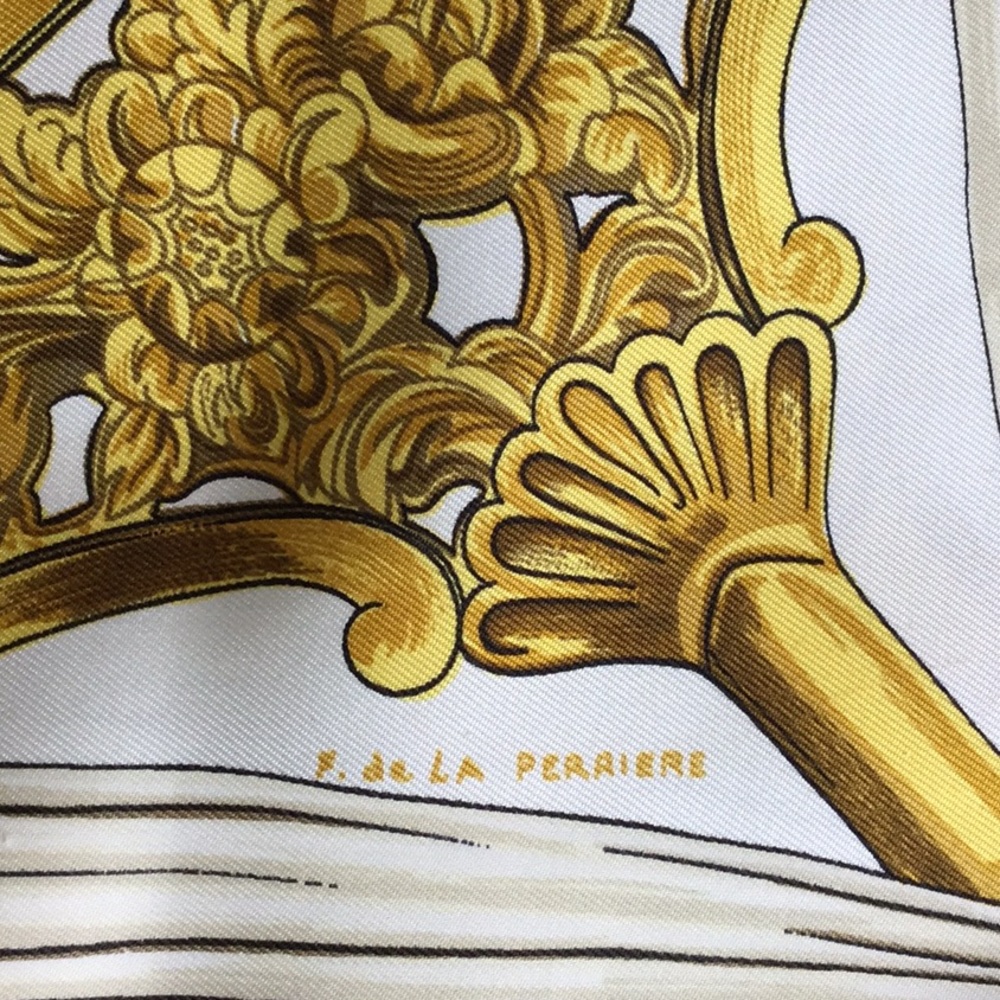 Vintage Hermès De La Perriere silk jacquard scarf